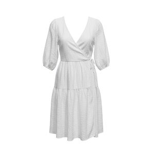 Love, by Whitney Porter✨White Wrap Dress Puff Sleeve